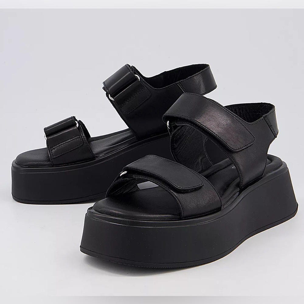 Vagabond Black Platform Sandals